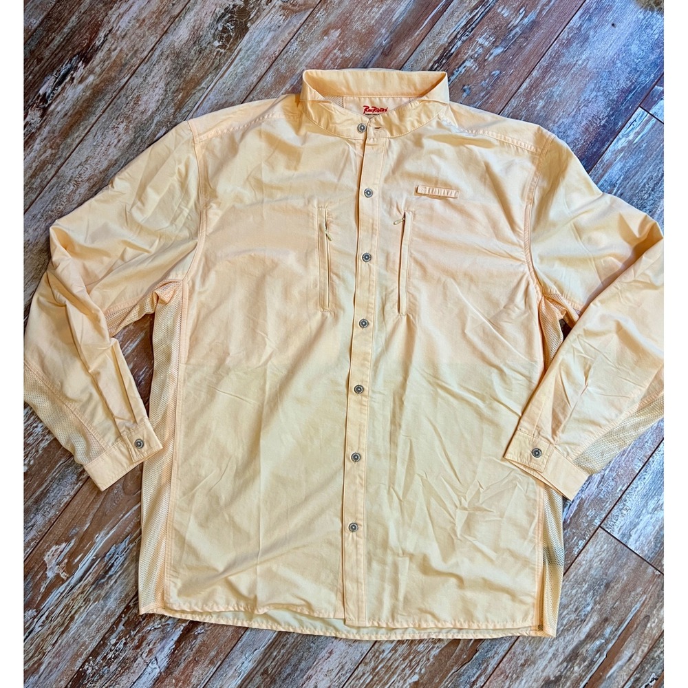 RailRiders Bonecush Fishing Shirt Mens Large Yellow Mesh Vent Hiking